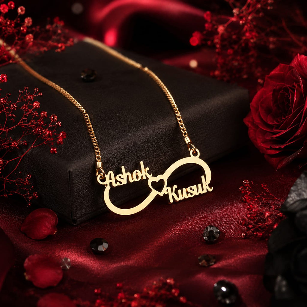 Infinity Couple Name Necklace