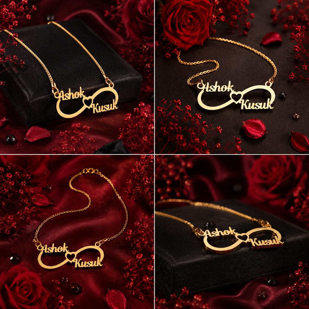 Infinity Couple Name Necklace