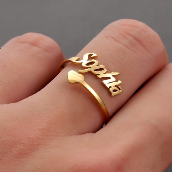 Double Name Ring Gold