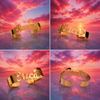 Gold Heart Name Ring